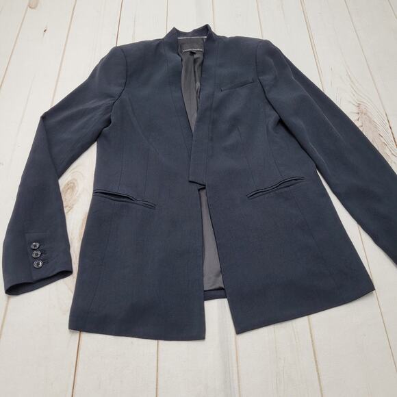 Banana Republic black longline blazer open front - Picture 1 of 8